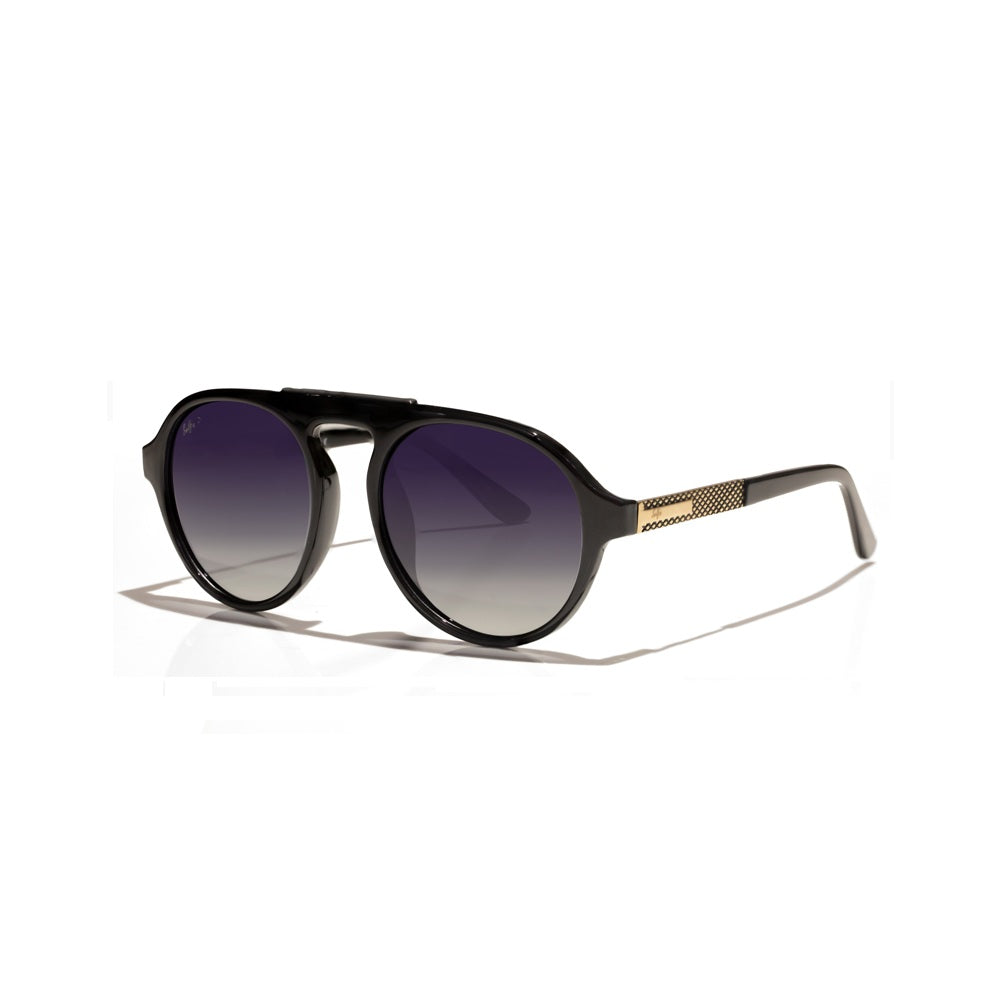 Selfie Polarized Black Lense Shiny Black Frame Sunglasses