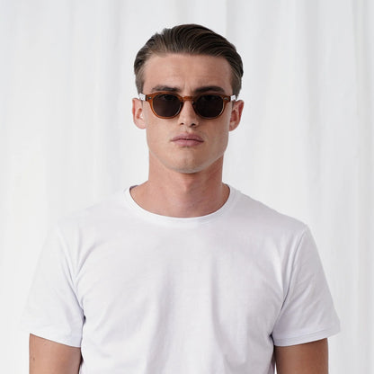EXPLICIT POETS 2EP49-JOHNNY COLORED BROWN with UV PROTECTION UNISEX GLASSES