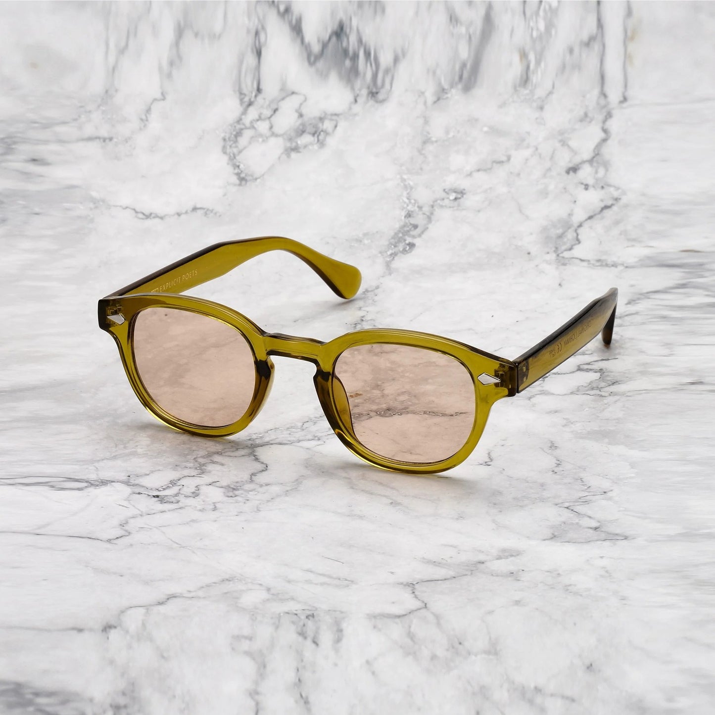 EXPLICIT POETS 2EP60-JOHNNY COLORED OLIVE with UV PROTECTION UNISEX GLASSES