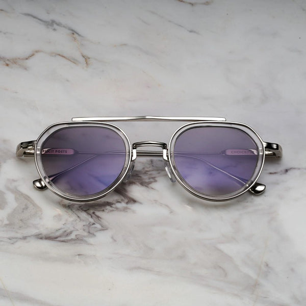 EXPLICIT POETS A20EP3-TEX SILVER&CLEAR with UV PROTECTION UNISEX GLASSES
