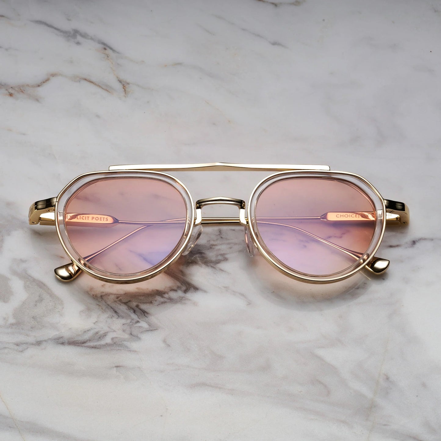 EXPLICIT POETS A20EP4-TEX GOLD&CLEAR with UV PROTECTION UNISEX GLASSES