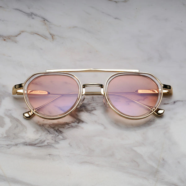 EXPLICIT POETS A20EP4-TEX GOLD&CLEAR with UV PROTECTION UNISEX GLASSES