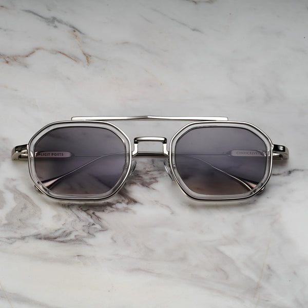 EXPLICIT POETS A21EP3-VEX SILVER&CLEAR with UV PROTECTION UNISEX GLASSES