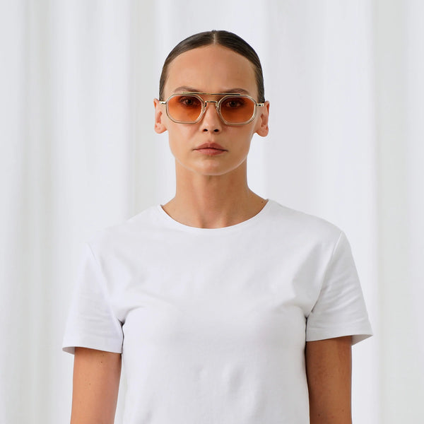 EXPLICIT POETS A21EP4-VEX GOLD&CLEAR with UV PROTECTION UNISEX GLASSES
