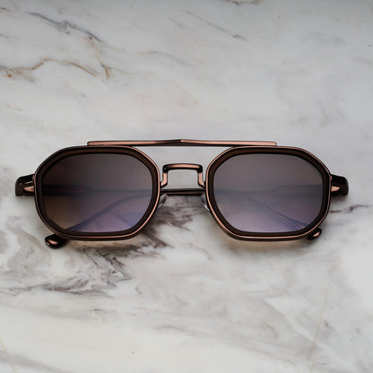 EXPLICIT POETS A21EP5M-VEX MATT BRONZE&MATT BROWN with UV PROTECTION UNISEX GLASSES