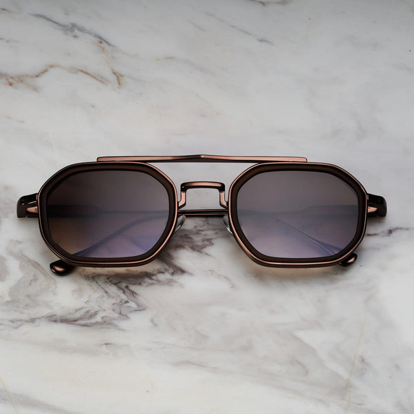 EXPLICIT POETS A21EP5M-VEX MATT BRONZE&MATT BROWN with UV PROTECTION UNISEX GLASSES