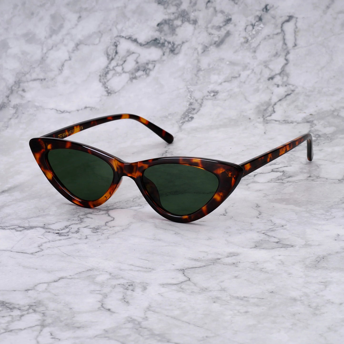 EXPLICIT POETS BELLA TORTOISE-GREEN SUNGLASSES