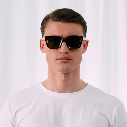 EXPLICIT POETS GRACE TORTOISE-GREEN SUNGLASSES