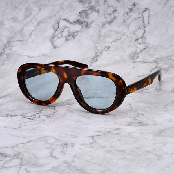 EXPLICIT POETS LENNY TORTOISE-BLUE SUNGLASSES