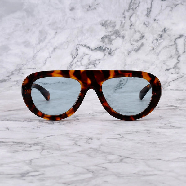 EXPLICIT POETS LENNY TORTOISE-BLUE SUNGLASSES