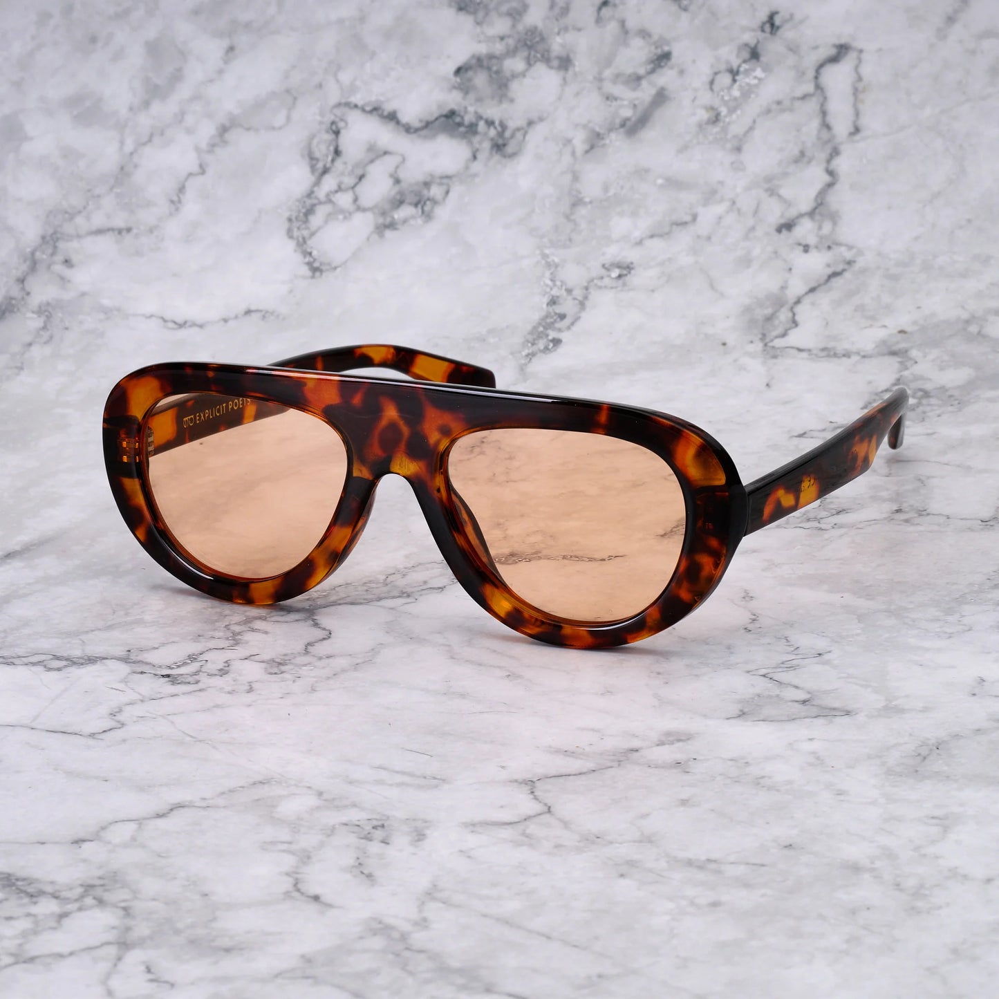 EXPLICIT POETS LENNY TORTOISE-PEACH SUNGLASSES