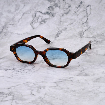 EXPLICIT POETS NICO TORTOISE-GRADIENT BLUE SUNGLASSES