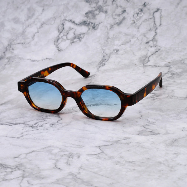 EXPLICIT POETS NICO TORTOISE-GRADIENT BLUE SUNGLASSES