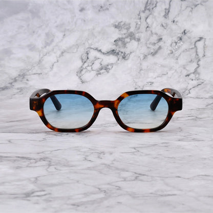EXPLICIT POETS NICO TORTOISE-GRADIENT BLUE SUNGLASSES