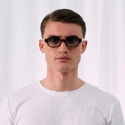 EXPLICIT POETS NICO TORTOISE-GRADIENT BLUE SUNGLASSES