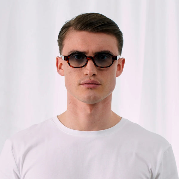 EXPLICIT POETS NICO TORTOISE-GRADIENT BLUE SUNGLASSES