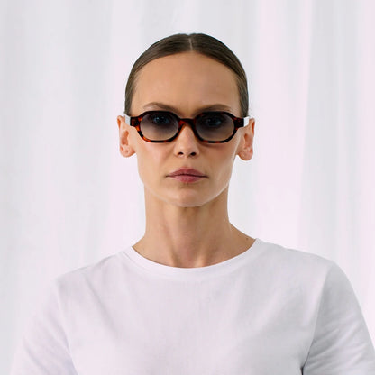 EXPLICIT POETS NICO TORTOISE-GRADIENT BLUE SUNGLASSES