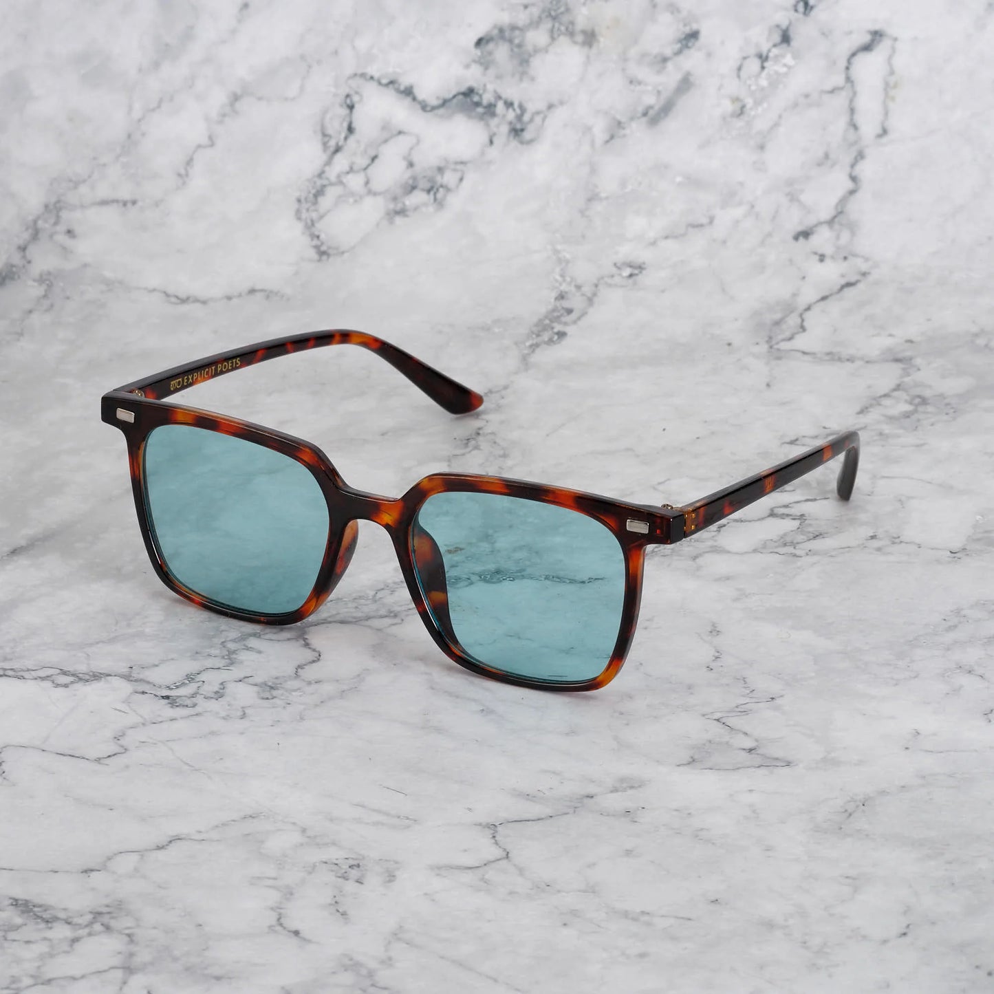 EXPLICIT POETS NOAH TORTOISE-TURQUOISE SUNGLASSES