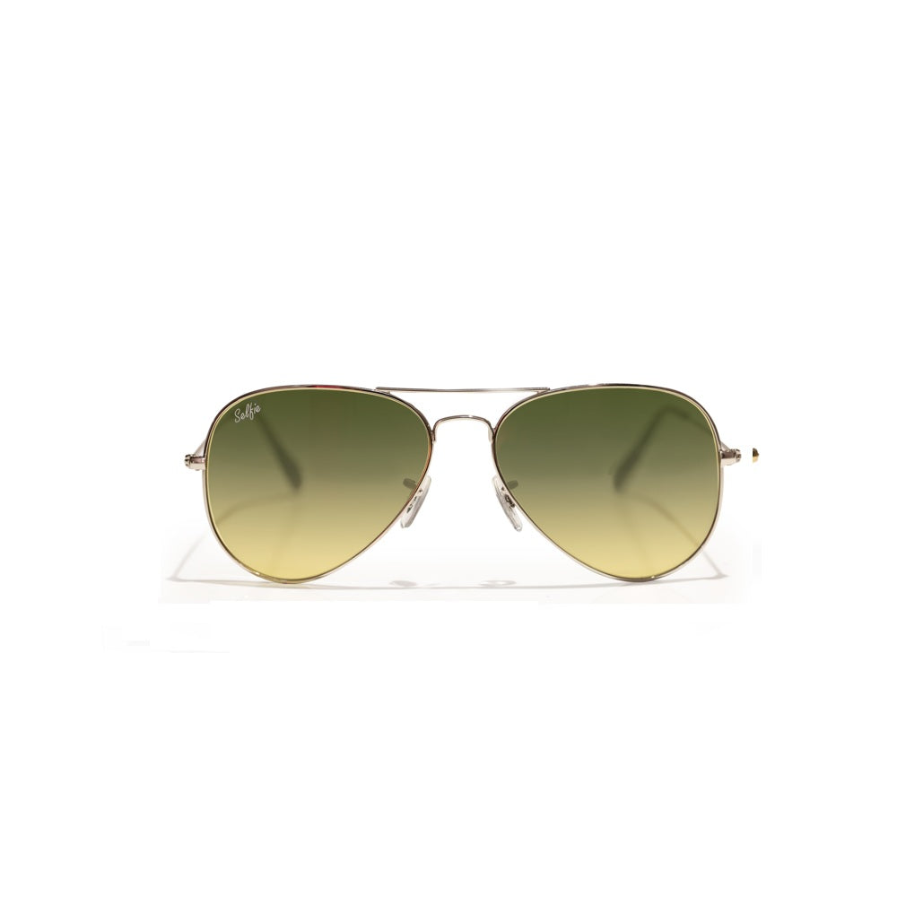 Selfie Aviator Green Gold  Frame with UV 400 Sunglasses, SE3025-015