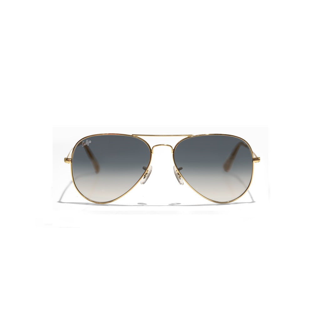Selfie Aviator Blue Gold  Frame with UV 400 Sunglasses, SE3025-016