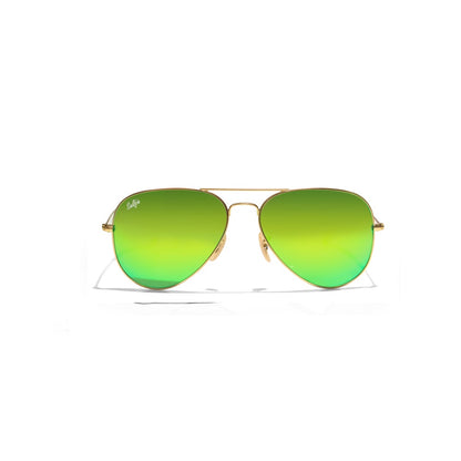 Selfie Aviator Green Mirror Gold  Frame with UV 400 Sunglasses, SE3025-020