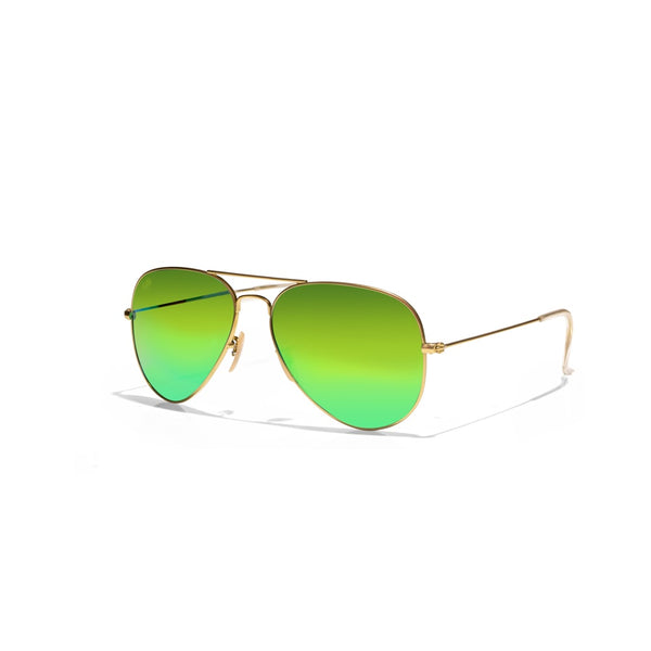 Selfie Aviator Green Mirror Gold  Frame with UV 400 Sunglasses, SE3025-020