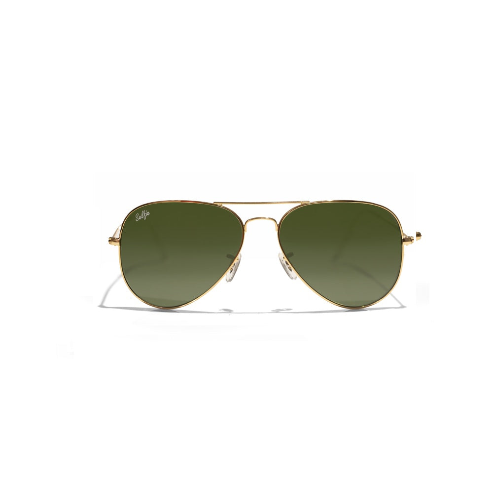 Selfie Aviator Green Gold  Frame with  Sunglasses, SE3025-021