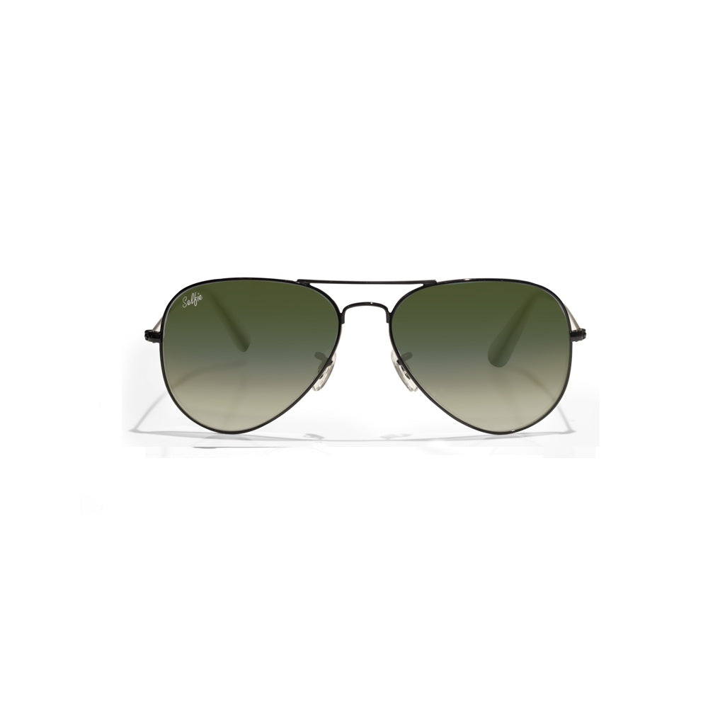 Selfie Aviator Dark Green Black  Frame with  Sunglasses, SE3025-025