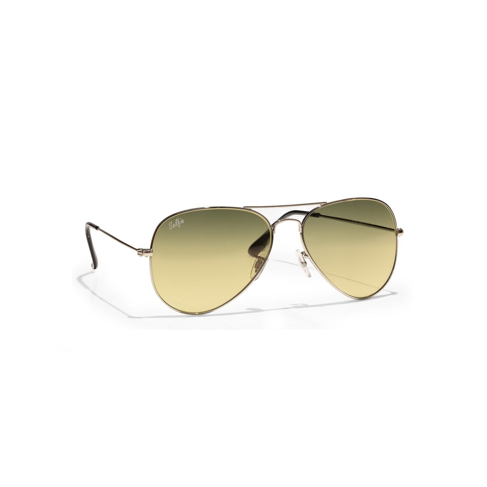 Selfie Aviator Green Silver  Frame with  Sunglasses, SE3025-026