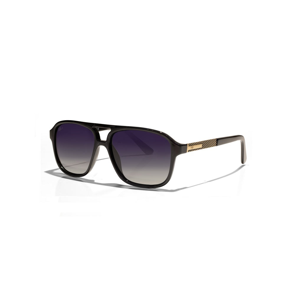 Selfie Polarized Black Lense Shiny Black Frame Sunglasses, SE8223-C1