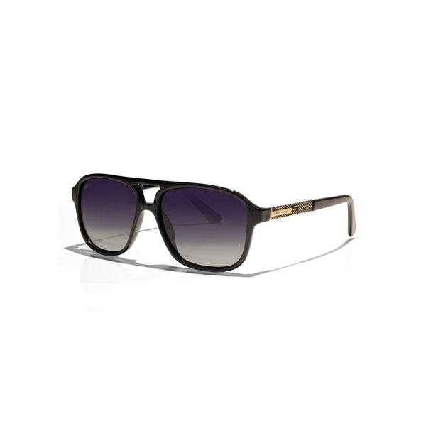Selfie Polarized Black Lense Shiny Black Frame Sunglasses, SE8223-C1