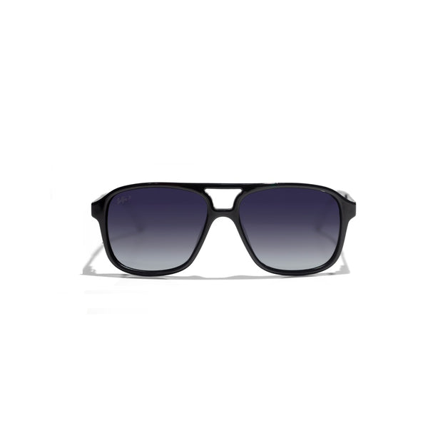 Selfie Polarized Black Lense Shiny Black Frame Sunglasses,
