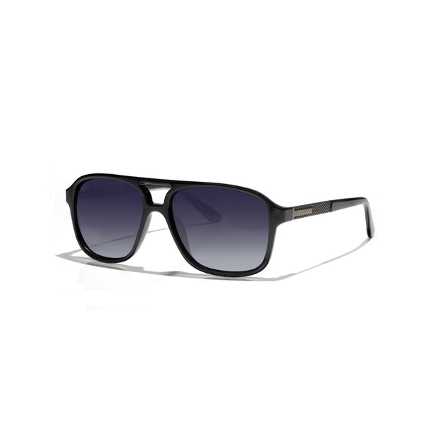 Selfie Polarized Black Lense Shiny Black Frame Sunglasses,