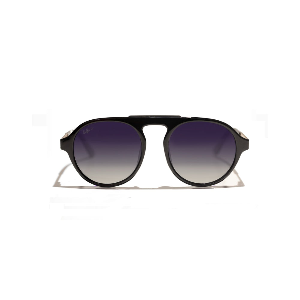 Selfie Polarized Black Lense Shiny Black Frame Sunglasses