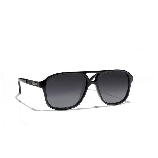 Selfie Polarized Black Lense Shiny Black Frame Sunglasses