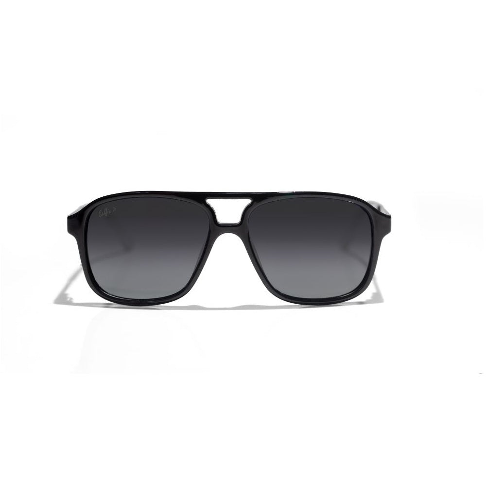 Selfie Polarized Black Lense Shiny Black Frame Sunglasses