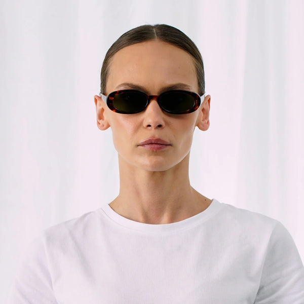 EXPLICIT POETS SOPHIE TORTOISE-GREEN SUNGLASSES