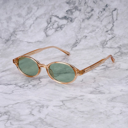 EXPLICIT POETS STELLA CHAMPAGNE-LIGHT GREEN SUNGLASSES