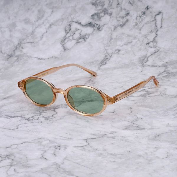 EXPLICIT POETS STELLA CHAMPAGNE-LIGHT GREEN SUNGLASSES