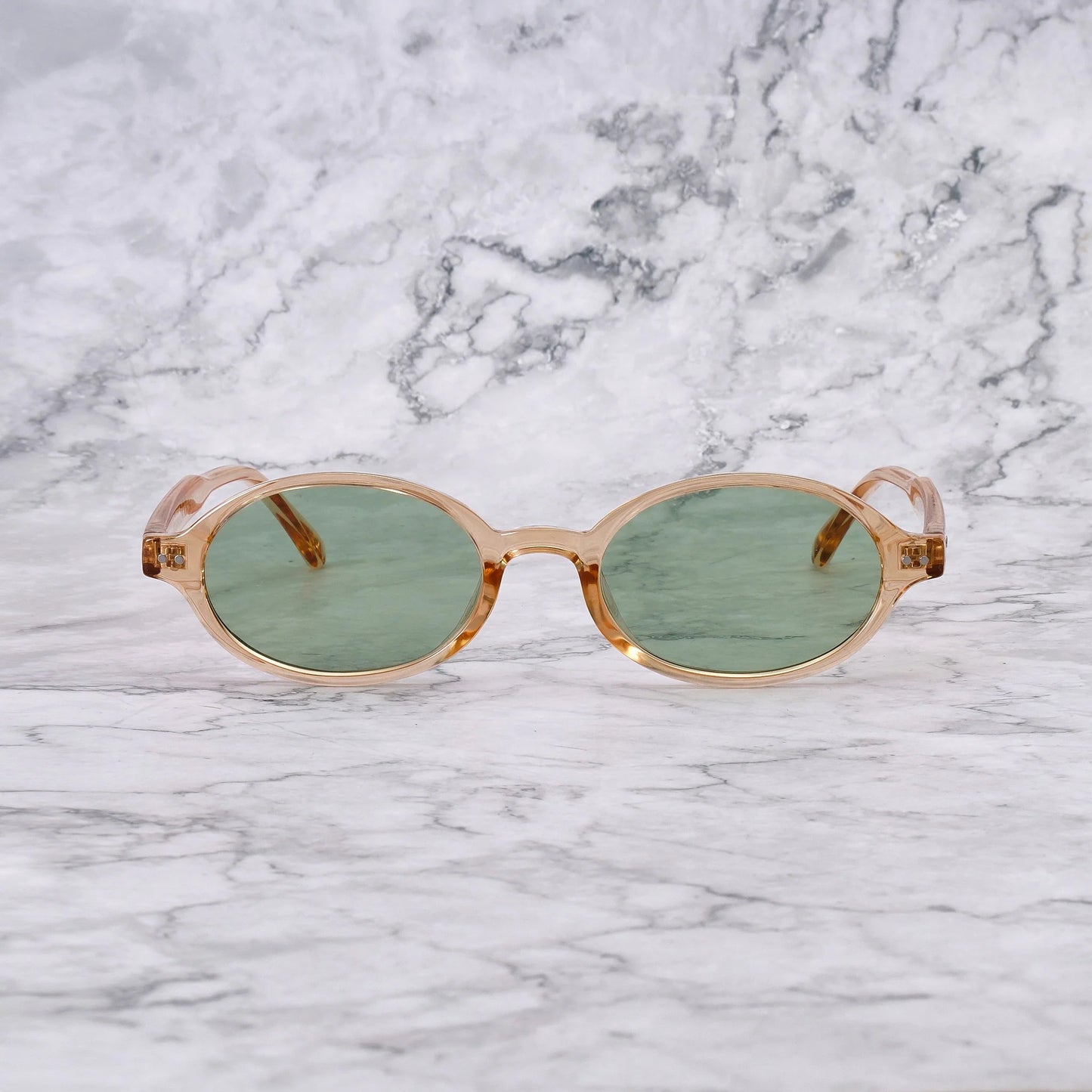 EXPLICIT POETS STELLA CHAMPAGNE-LIGHT GREEN SUNGLASSES
