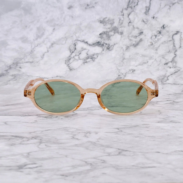 EXPLICIT POETS STELLA CHAMPAGNE-LIGHT GREEN SUNGLASSES
