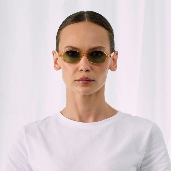 EXPLICIT POETS STELLA CHAMPAGNE-LIGHT GREEN SUNGLASSES